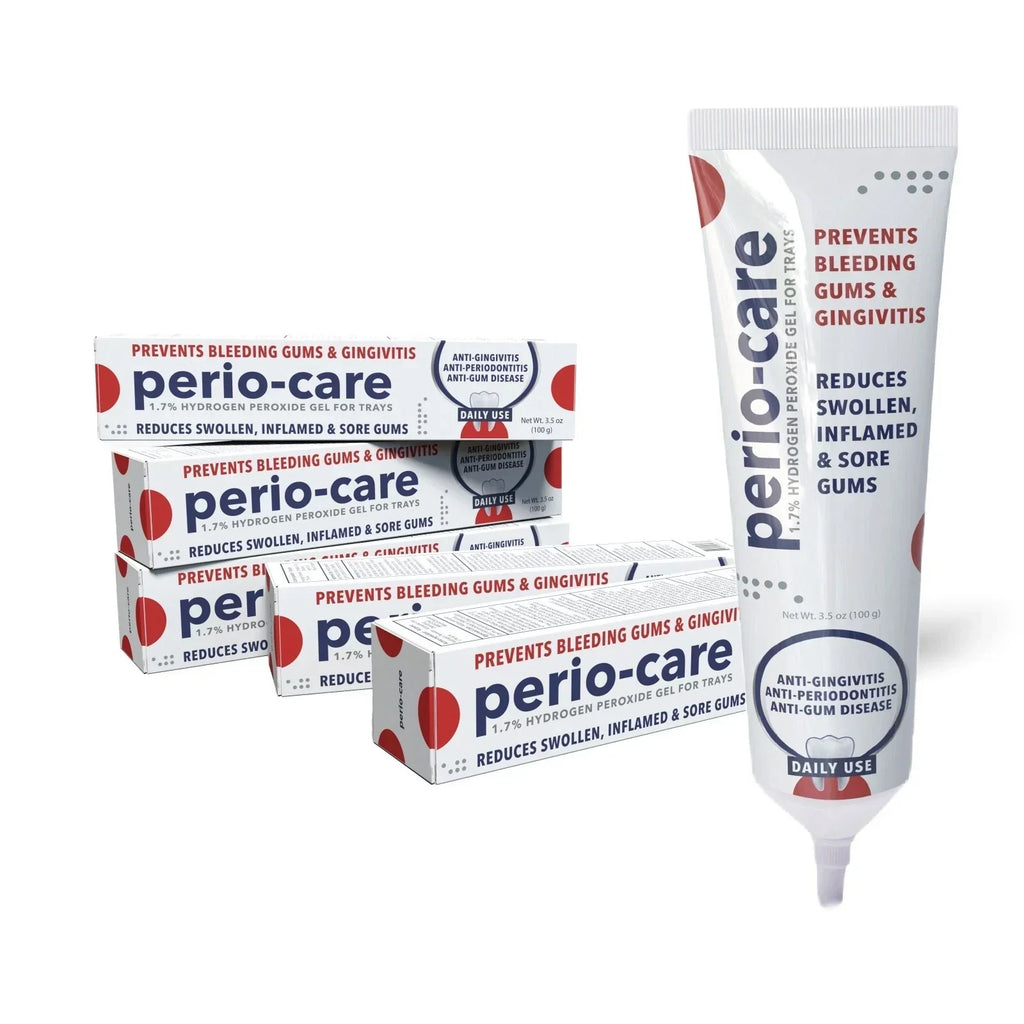 NEW PERIO CARE GEL FOR TRAYS (5 TUBES) - PERIO GEL 1.7% HYDROGEN PEROXIDE GEL